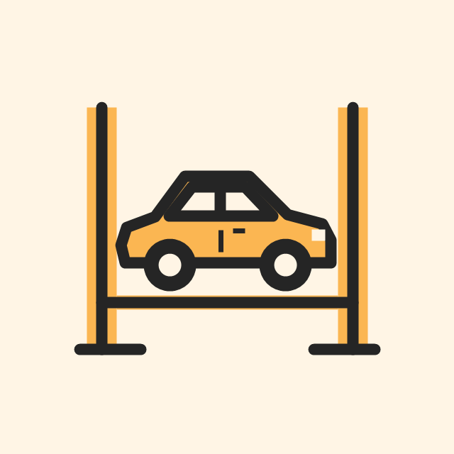 3. In die Werkstatt kommen Auto auf einer Hebebühne: zum bestätigten Termin in die Werkstatt kommen